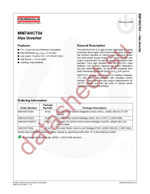 MM74HCT04MTCX datasheet  